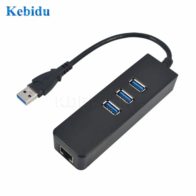 Высокоскоростной 3 порта USB 0 концентратор 10/100/1000 Мбит/с в RJ45 гигабитный Ethernet LAN