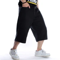 hip hop black skateboard shorts mens denim cargo shorts baggy skateboard short jeans male loose streetwear jeans shorts x9135
