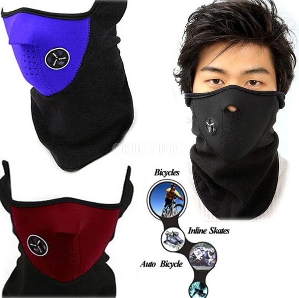 

500Pcs/Lot Outdoor Masks Dust Neoprene Neck Warm Half Face Mask Winter Sport Mask Windproof Bike Bicycle Cycling Mask Ski