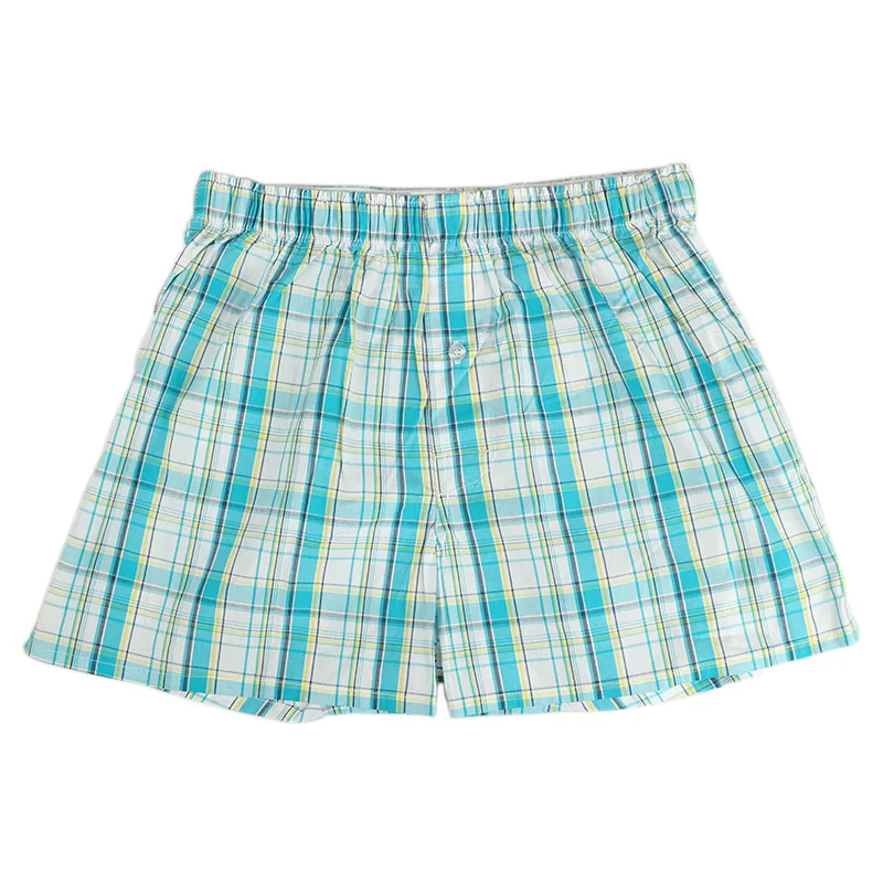 Мужские хлопковые трусы боксеры LUWCON Удобные Свободные в клетку для дома