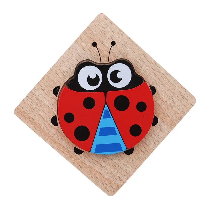 Colorful 3D Wooden Puzzle Jigsaw Baby Early Educational Toys Children Kid's Teaching Aids Set Intelligence | Игрушки и хобби