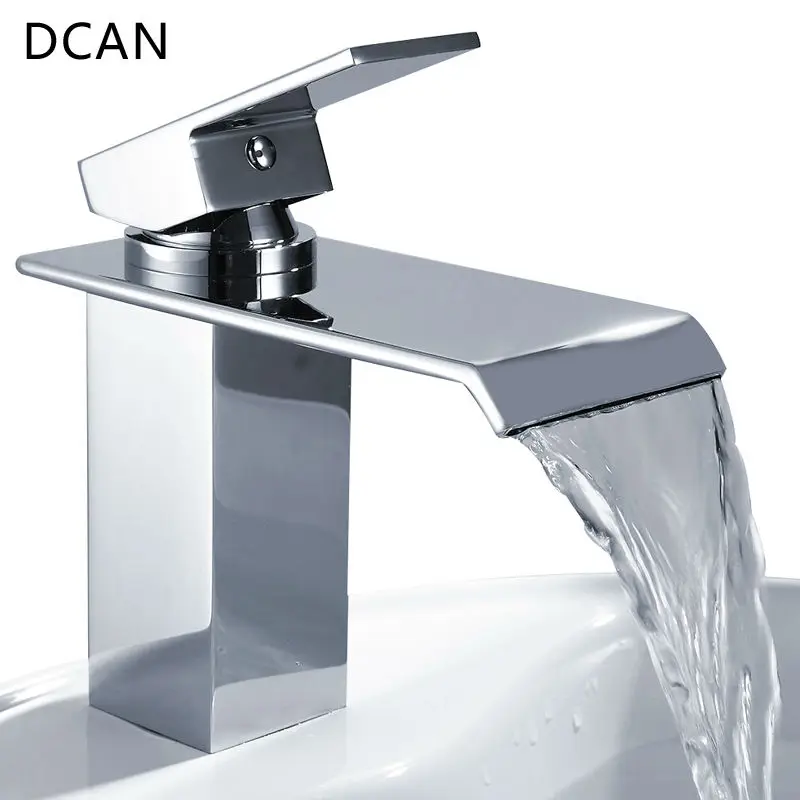 

Bar Sink Faucets Basin Faucets Waterfall Faucet Single Handle Basin Hot and Cold Mixer Tap Bathroom Faucet Sink Chrome Finish