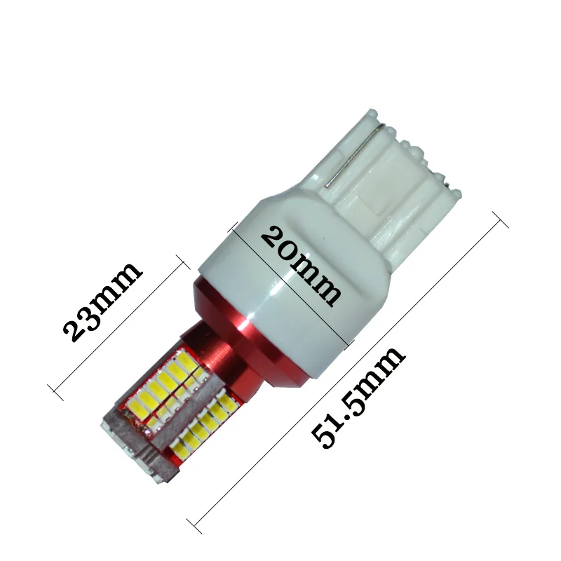 100 шт. T20 7440 7443 57 SMD 3014 LEVOU 57SMD 280MA 57LED Lampadas de luz Luzes Sinal Backup Do Reverso Carro DRL