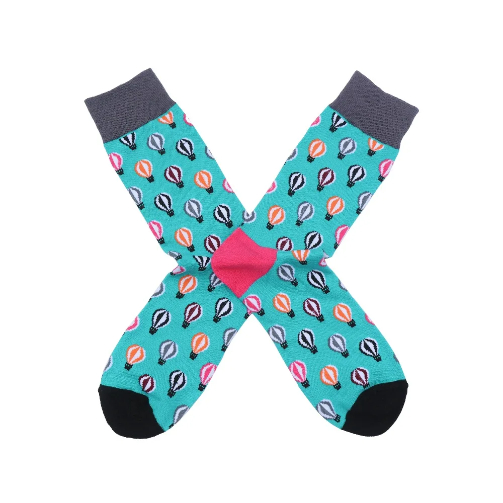 Забавные мужские носки счастливые 5 пар/лот звезда огонь воздушный шар узор