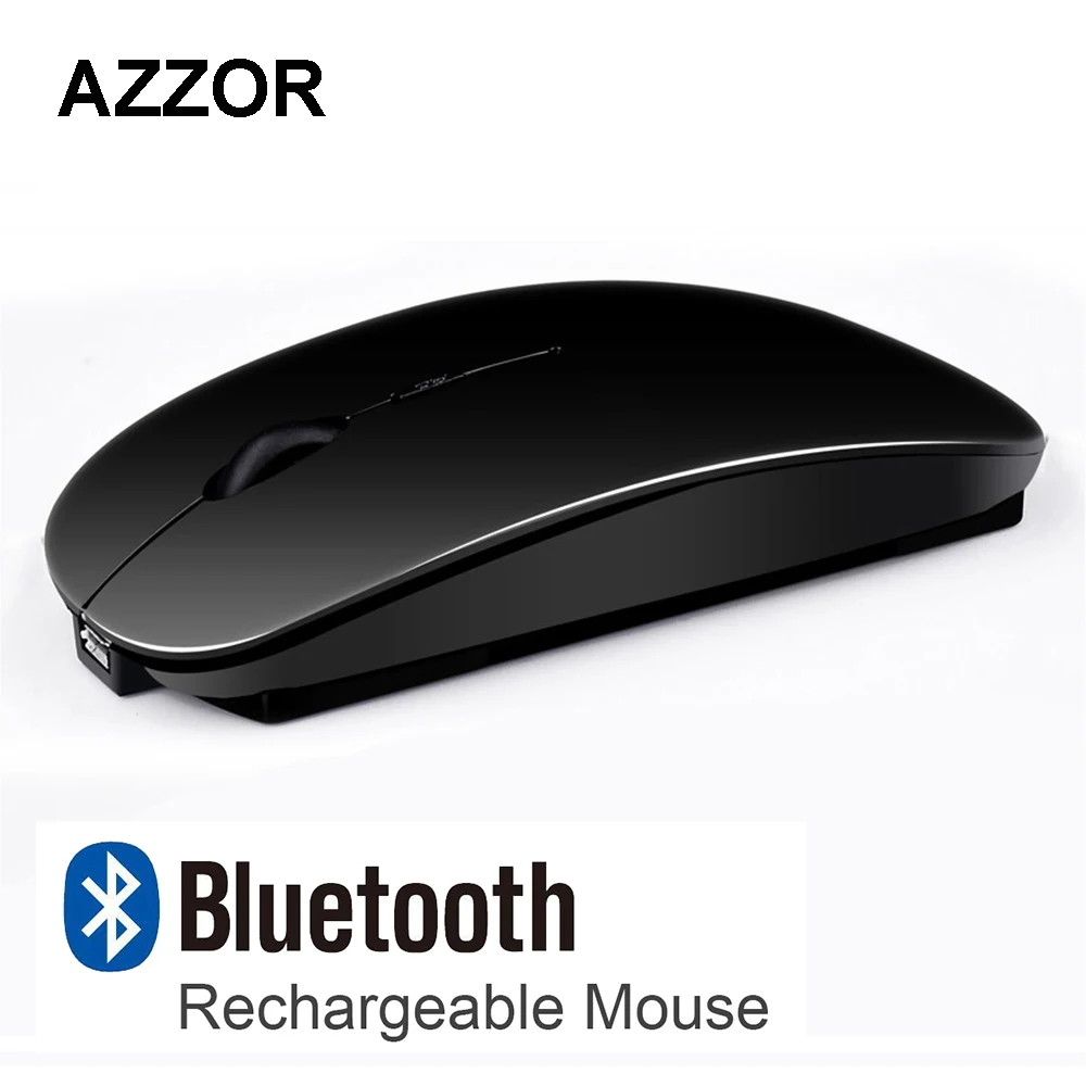 AZZOR V8 перезаряжаемая USB Bluetooth 3 0 Беспроводная мышь Бесшумная оптическая мини 2400 dpi