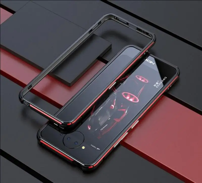 black with red Роскошный металлический каркас для чехол для vivo NEX vivo nex S чехол глянцевый алюминиевый бампер защитный чехол для vivo NEX s чехол для телефона s - Цвет: black with red
