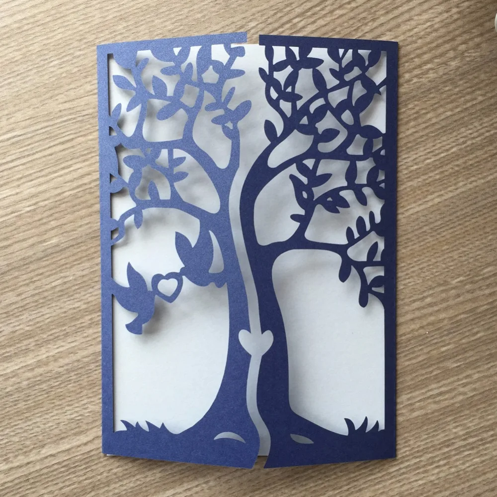20pcs laser cut tree Bird wedding party invitaiton card place cards latest invitation Greeting Blessing CardQJ-224 | Дом и сад