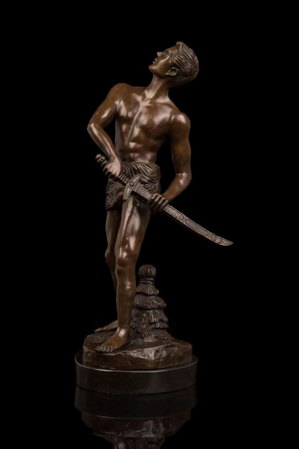 Искусство ремесла медь классическая самурайская скульптура с мечом бронзовые