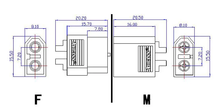 20 пар Amass XT60 штекер позолоченный Мужской Женский Разъем черный/желтый заглушки