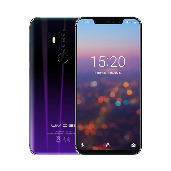 Twilight Black UMIDIGI Z2 глобальная версия Helio P23 6 ГБ ОЗУ 64 Гб ПЗУ 6," FHD+ полноэкранная четырехъярусная камера Android 8,1 3850 мАч Face ID 4G смартфон - Цвет: Twilight Black