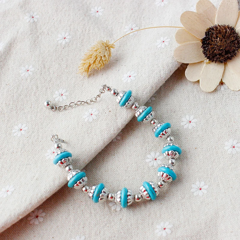 Богемные панк цыганские тибетские винтажные металлические браслеты и бусины из