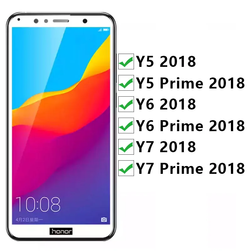 Закаленное стекло для Huawei Y5 Y6 Y7 Prime 2018 Защитное Y 5 6 7 5y 6y 7y Y52018 Y62018 Y72018 защита