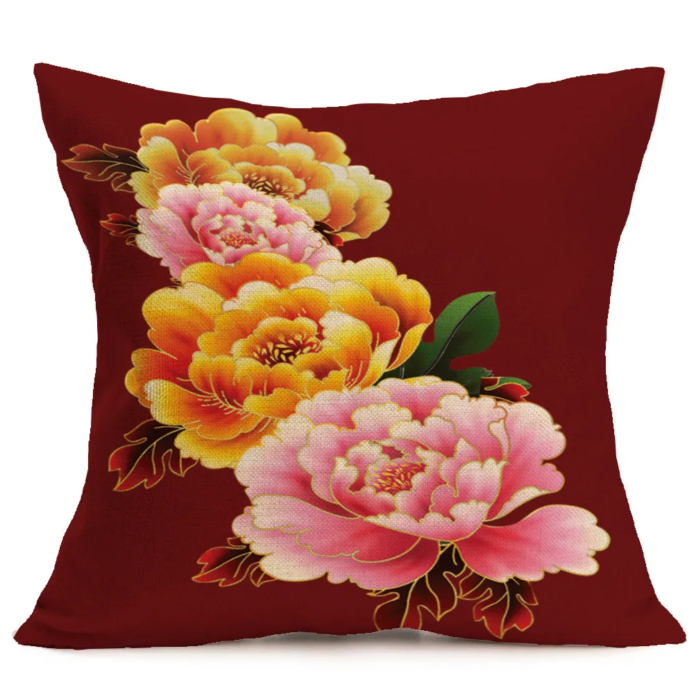 9 стилей Чехлы для подушек пионы квадратная Талия декоративные подушки дивана
