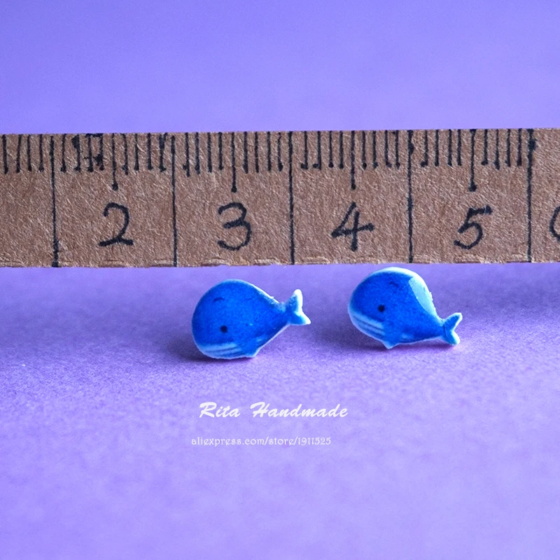 Хит продаж серьги гвоздики в виде Кита для женщин 925 пробы Серебряная игла