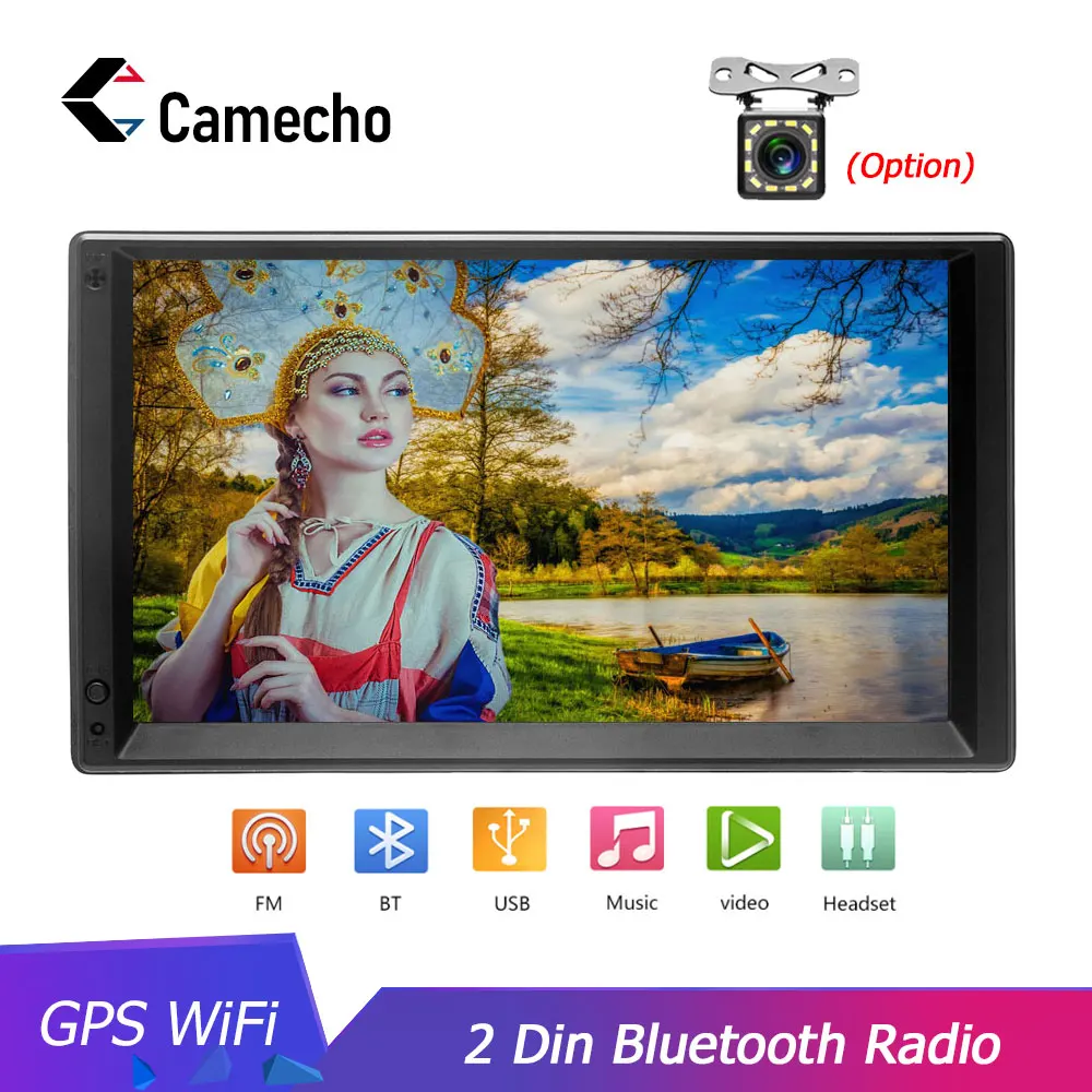 Camecho 2 Din автомобильное радио Android 7 &quotGPS навигация мультимедийный плеер MP5