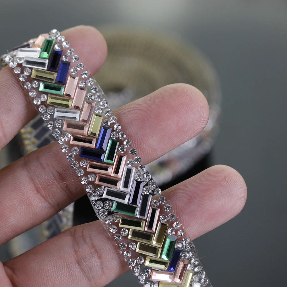 2 ярда бисера Горячая фиксация стразы отделка цепи утюжок на хрустальной катушке