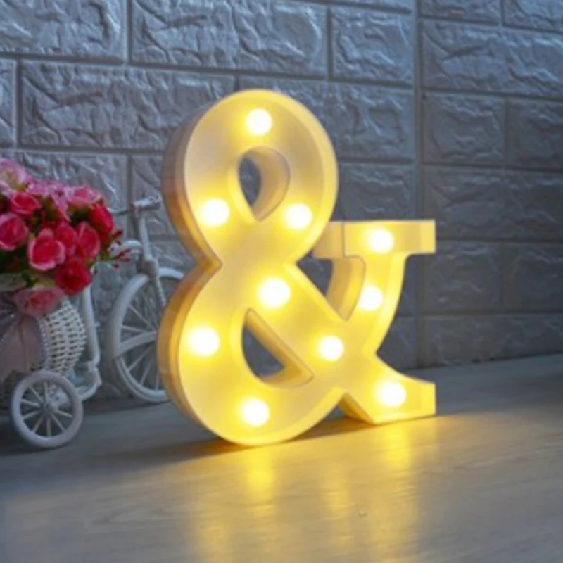 На батарейках DIY буквенный и светодиодный ночник знак маркиза алфавит 3D