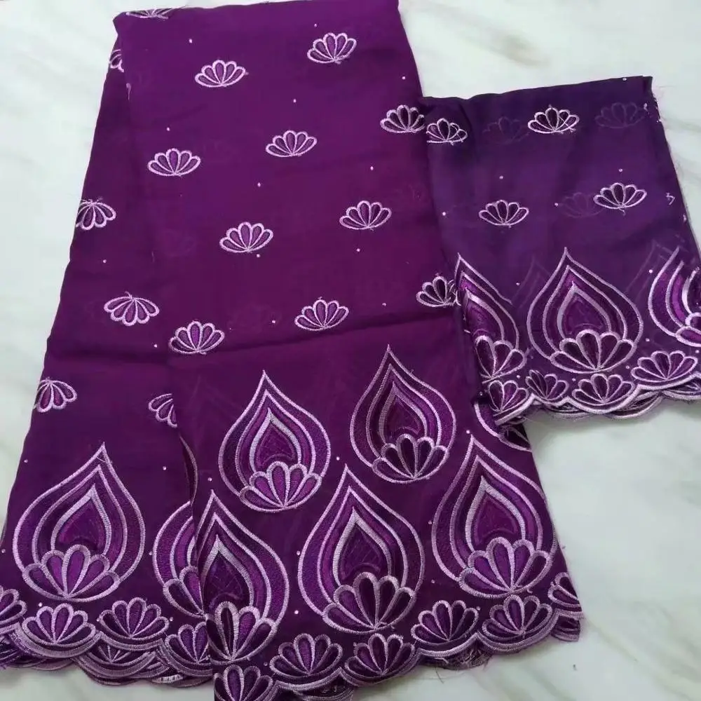 Fashionable New Swiss High Quality Yarn Lace Nigeria Fabric Dubai 100% Cotton African 5+2 yards/lot | Дом и сад