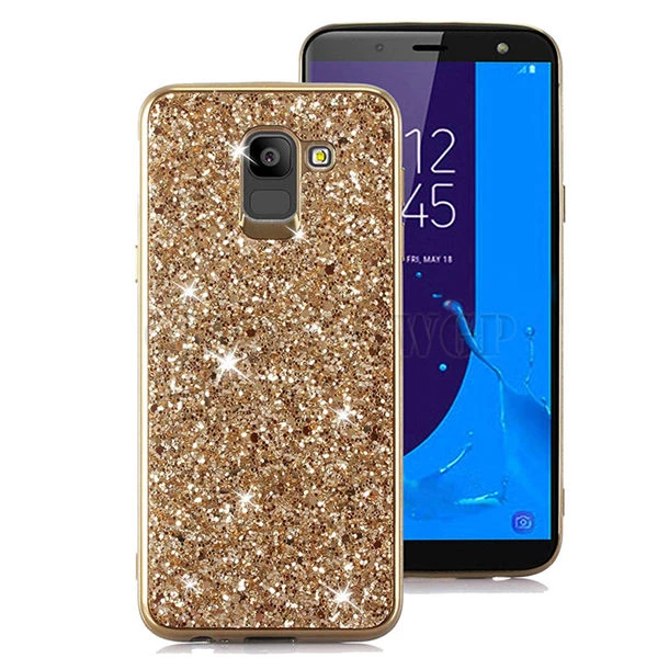 Золотой Блестящий Яркий Силиконовый мягкий чехол для Samsung Galaxy J4 J6 A6 A8 S8 S9 плюс S6 S7 край J8 A7 A9 J7 Neo J5 J3 A5 крышка - Цвет: Золотой