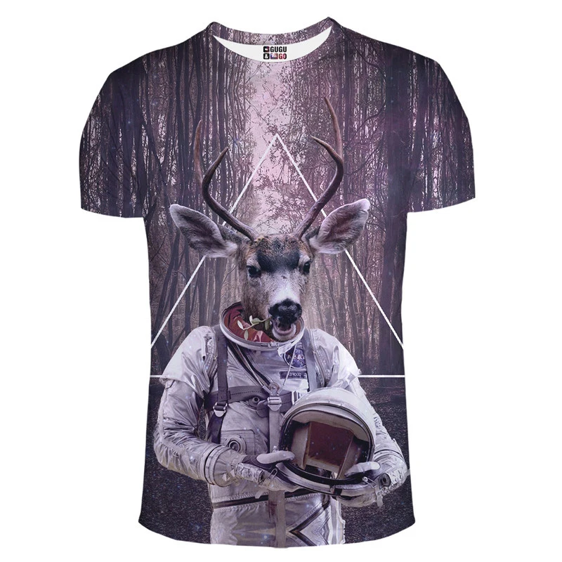 Cloudstyle 21 Patterns S-3XL 3D Men's T-Shirt Short Sleeve Cat Eating Pizza in Space Printed Tshirt Homme O Neck Brand Clothing | Мужская