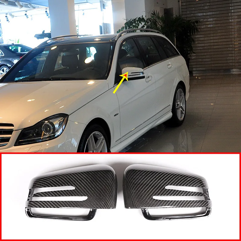 2x настоящий карбон для Mercedes Benz A W176 B W246 C W204 E W212 CLA W117 GLA X156 GLK X204 CLS Class W218 крышка