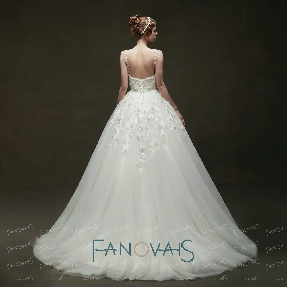 Старинные Тюль Свадебные Платья Бальные Кружева Vestido De Novia Robe Mariage Кристалл