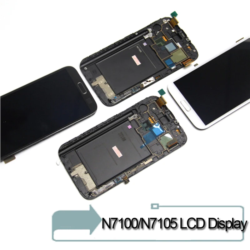 Для samsung Galaxy Note2 Note 2 N7100 ЖК-дисплей для N7105 сенсорный экран с рамкой Digitizer Assembly |