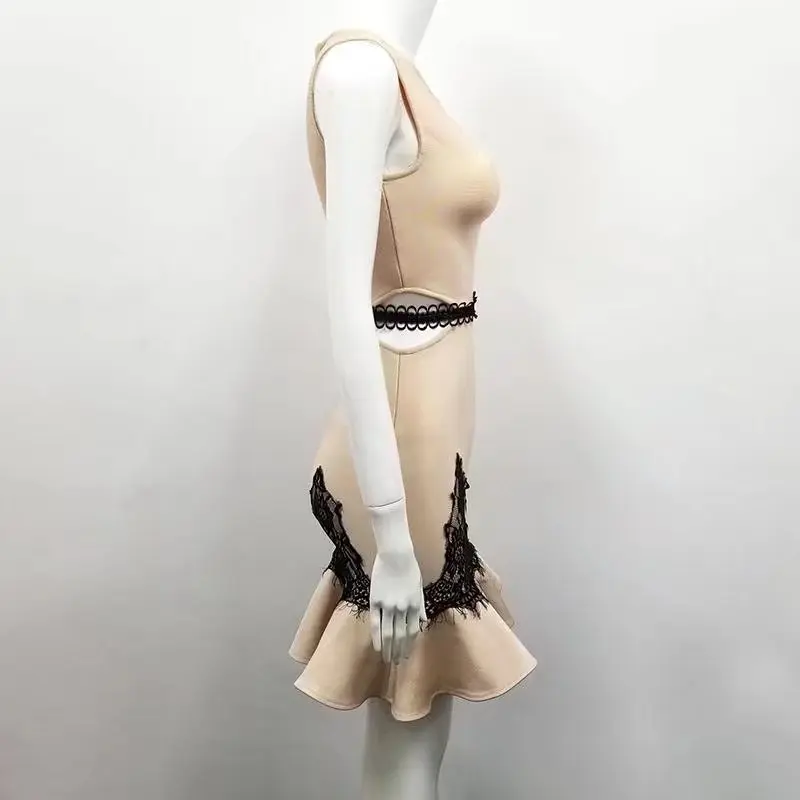 Горячая Распродажа модное сексуальное женское кружевное платье с вырезом