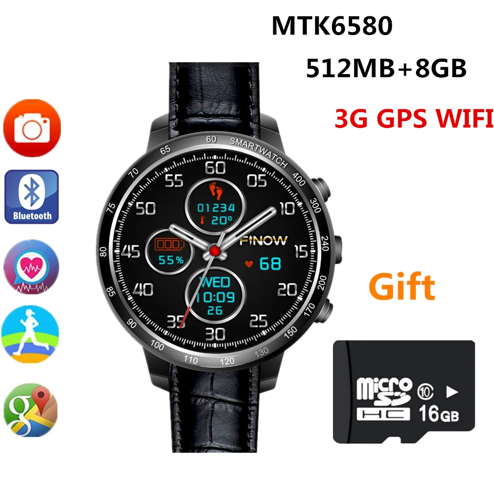 Новые умные часы для Android OS MTK6580 двухъядерный жизнь Водонепроницаемый Bluetooth 4 0 WI FI