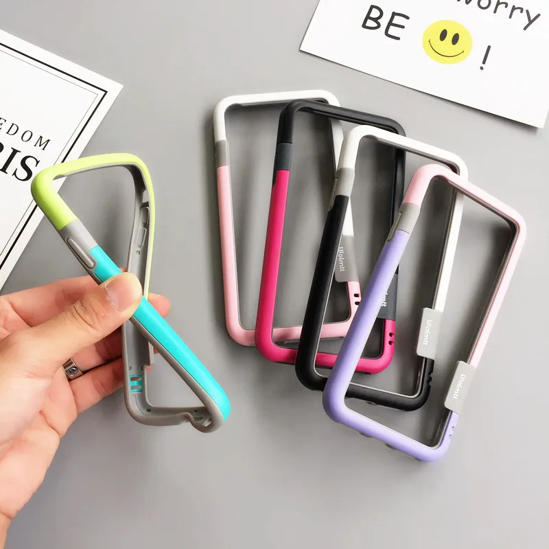 Bumper For iPhone 6 6s 7 8 plus X Soft Frame Case Cover Slim Fundas XR XS MAX silicone phone case with strap |