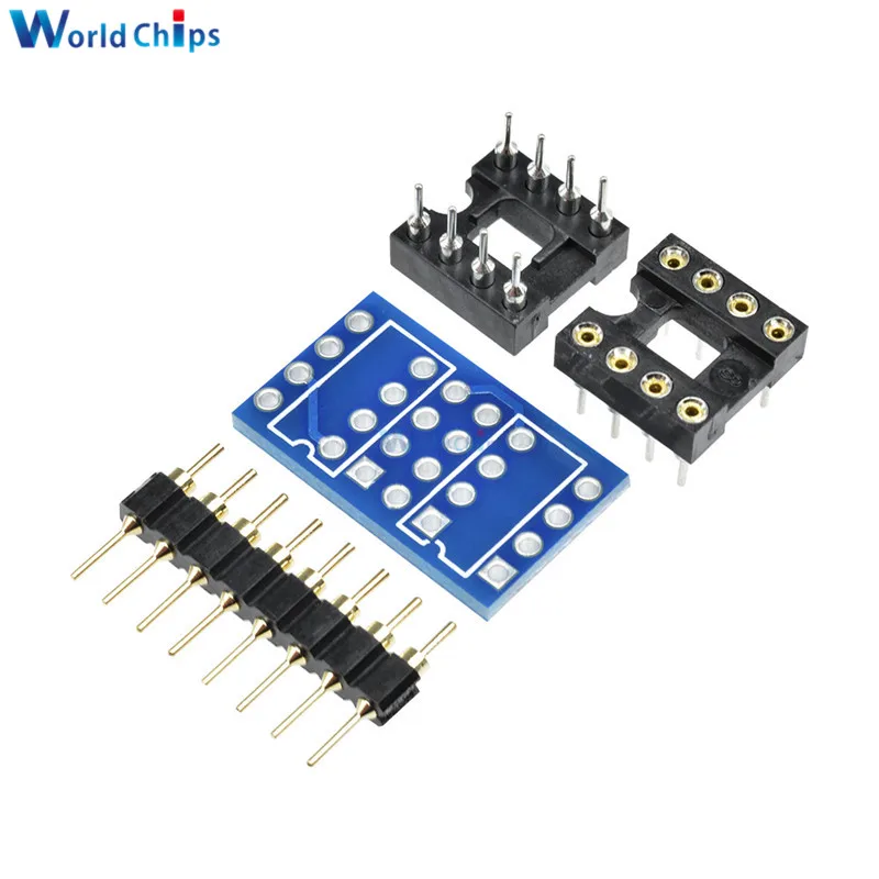 Двойной DIP8 К моно Opamp PCB + Pin Socket для NE5532 OPA2132 OPA627 TL072 P07 | Электронные компоненты и