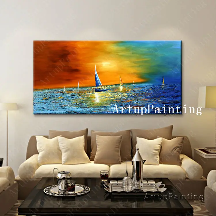 

Canvas oil paintings abstract hand painted oil painting huge modern abstract oil painting boat ship sailing 9