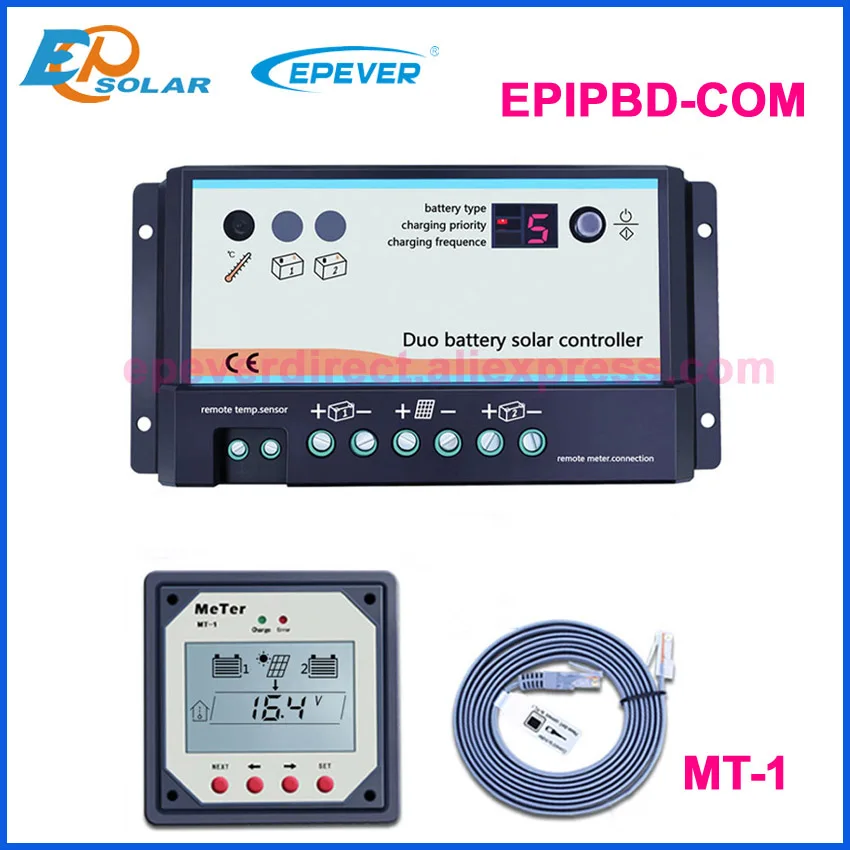 EPever 20A 10A Солнечный контроллер с двумя аккумуляторами 12 В 24 высокоэффективный ШИМ