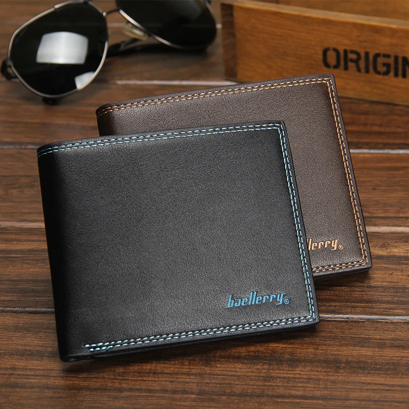 

Brand Designer Small Short Leather Bifold Men Wallet Male Coin Purse Bag Cuzdan Vallet Card Money Perse Walet Portomonee