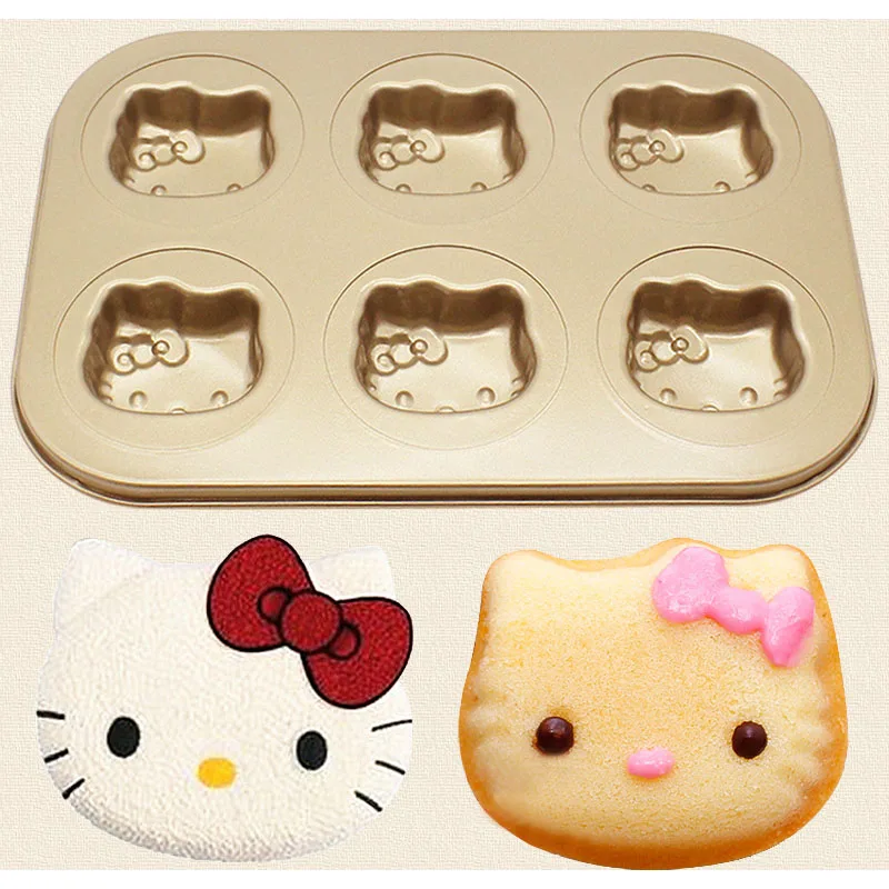 1 шт. сковородки для выпечки Kitty Shell Donut с антипригарным рисунком 6 чашек форма