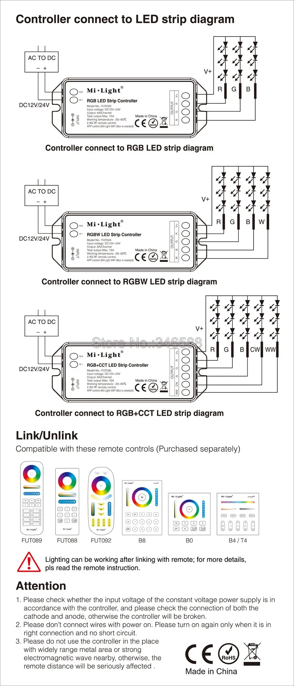 Mi. Светильник FUT044 RGBW контроллер светодиодных лент DC12V 24 В 6A/CH Max 15A WiFi совместим с RGBW RGBWW светодиодные ленты s