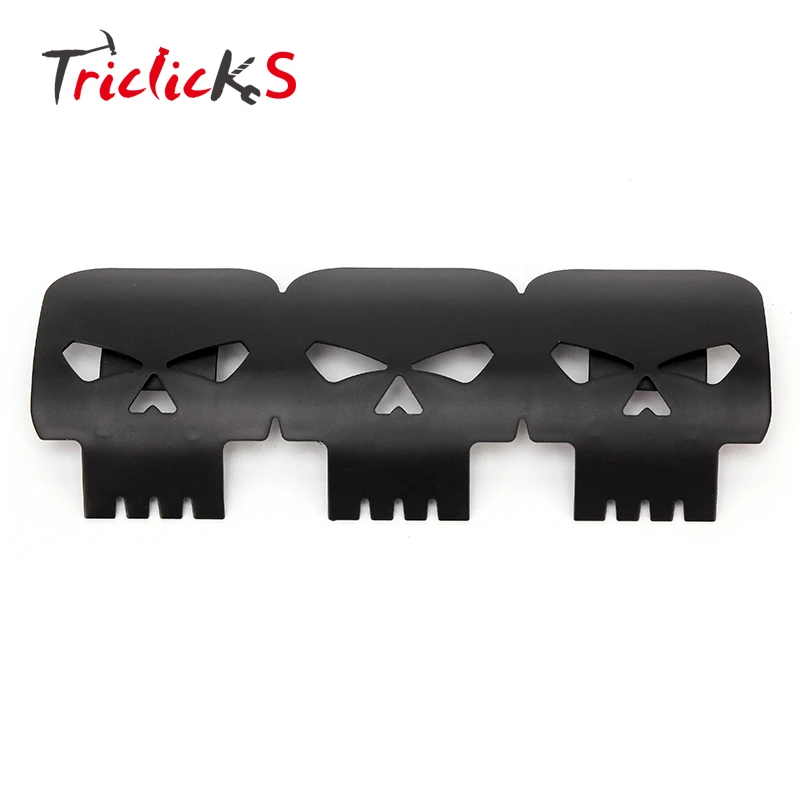 Triclicks череп мотоцикл глушитель трубы тепловой щит покрытие пятки защита