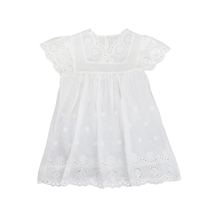 Arloneet White Baby Dresses Lovely Kids Girls Floral Print Lace Princess Hollow Clothes Sundress 2017 Hot 2019 RE18 | Детская одежда и