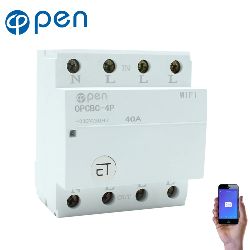 オープン無線 Lan 4 P 40a Din レール無線 Lan 回路ブレーカリレータイプスマートスイッチによるリモートコントロール Ewelink アプリ