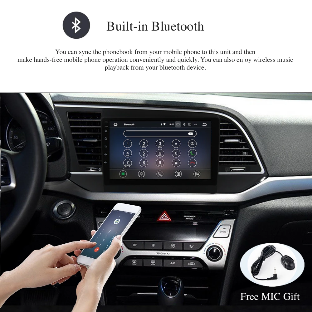 Автомагнитола 1 din Android 8 0 GPS для Hyundai Elantra 2016 2017 9 дюймов IPS сенсорный экран стерео
