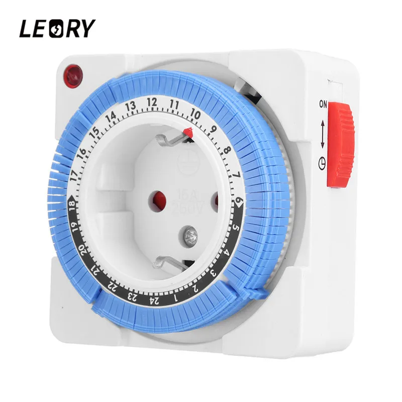 LEORY 230 В 16A умный таймер розетка 24 часа электромеханический ЕС Plug Розетки|wall outlet|timer