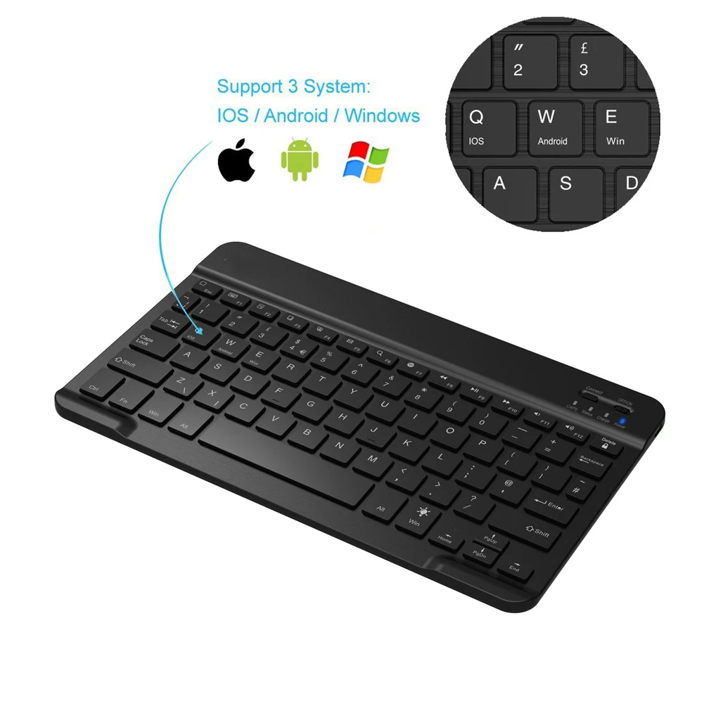 Universal 7 Colors Backlit Desktop Removable Bluetooth Keyboard Lightweight Wireless Extensions Slim Mini Adjustable Brightness |