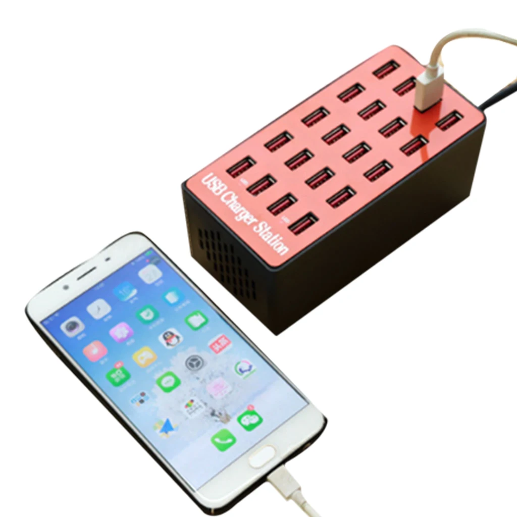 20-Порты и разъёмы 18A 90 W зарядное устройство usb multi концентратор светодиодная USB Зарядка Док-станция Универсальный держатель для мобильного телефона для рабочего стола, настенные домашние зарядные устройства