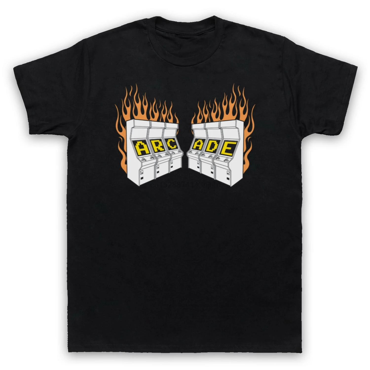 Аркадный огонь Ретро игровой компьютер Логотип Рок Группа пламя взрослая