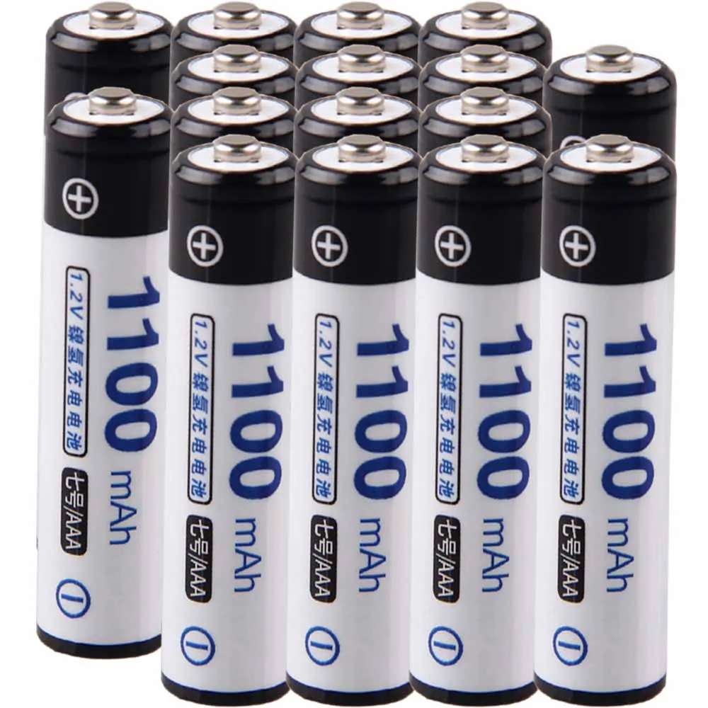 Самая низкая цена 16 шт AAA батарея 1 2 v батареи перезаряжаемые 1100 mAh nimh для