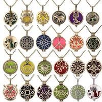 new wholesale antique necklace vintage pendant perfume aromatherapy essential oil diffuser jewelry open aroma lockets necklace