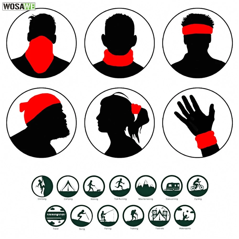 Motorcycle Bandana Motocross Racing Face Mask Sun Protection Halloween Head Scarf Neck Warmer Motorcycle Balaclava Face Shield