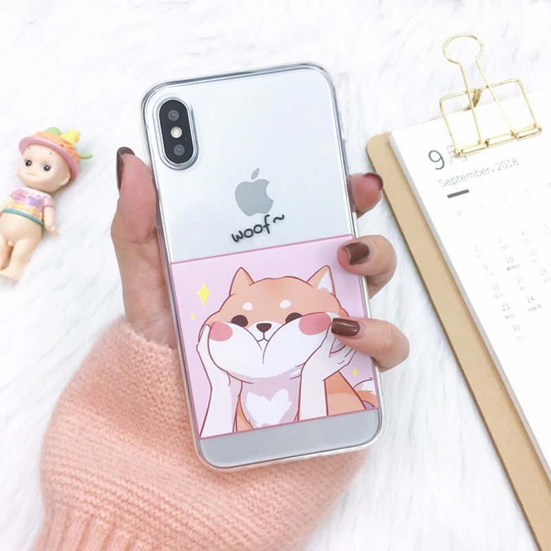 Clear Cute Case for iphone XS Max 7 7Plus 8 8plus Dinosaur Cartton Cover For 6 6s plus XR X 10 Coque XSMax |