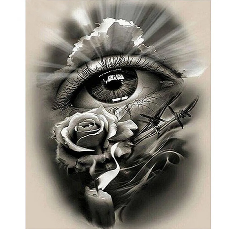 5d алмазная картина полностью иконы Алмазная вышивка черно белые глаза