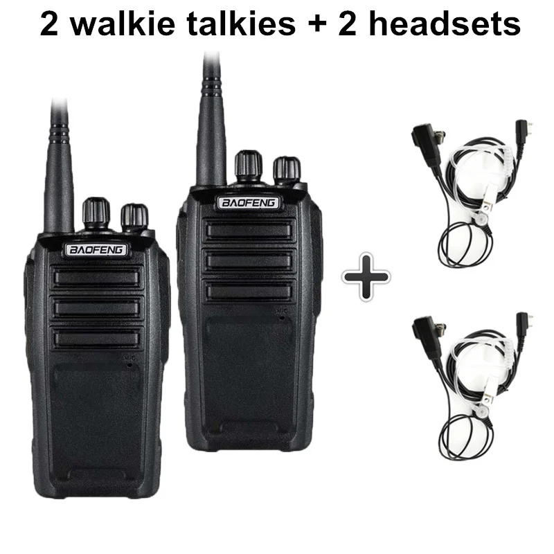 Add 2 earpieces 2 шт Baofeng UV-6 портативная рация 8 Вт 2000 мАч 128 CH UHF VHF Двухдиапазонная двухсторонняя радио Woki Toki 10 км полицейское оборудование радио Amador - Цвет: Add 2 earpieces